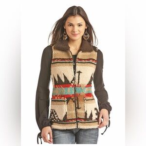 Powder River Outfitters Western Aztec Style Vest